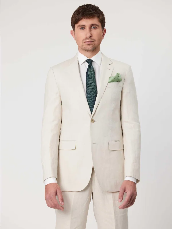 Relaxed Fit Abram Ecru-SL1-Linen Jacket