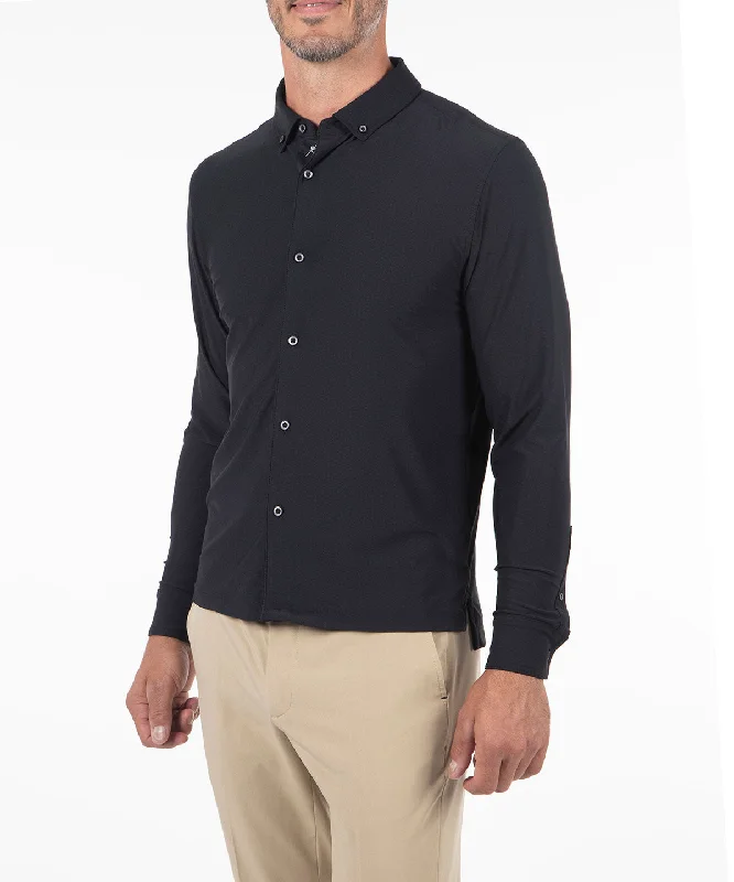 Streetwear Look Performance Jersey Balata Button-Down Long-Sleeve Sport Shirt