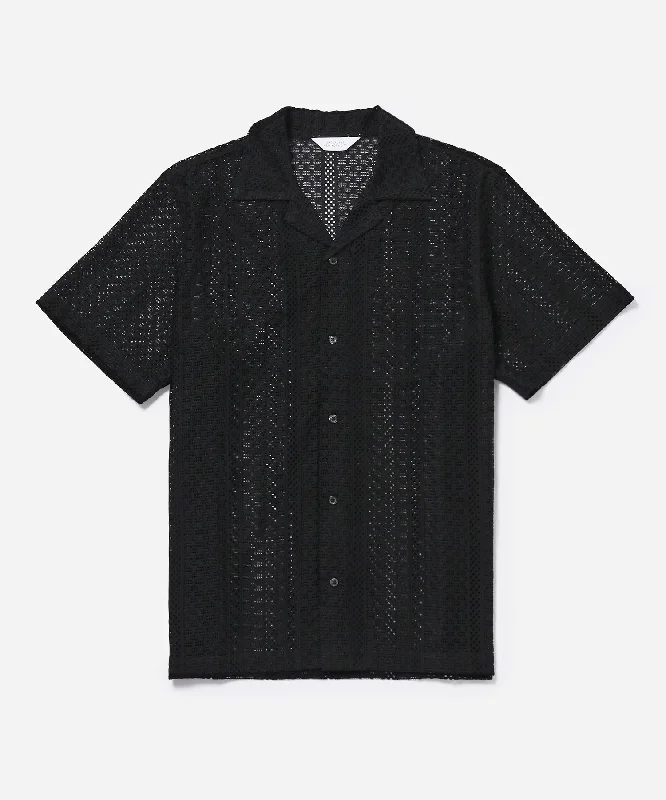 Modern Style Canty Cotton Lace SS Shirt