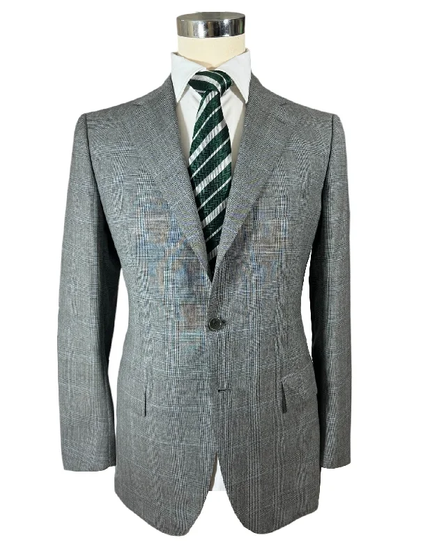 Street Denim Cesare Attolini Suit Gray Blue Plaid EU 54/ US 44