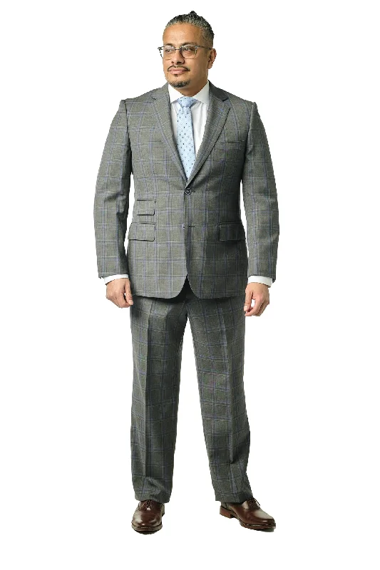 Lightweight Coats Classic Fit Grey Check Two Piece Suit ST-20FW9