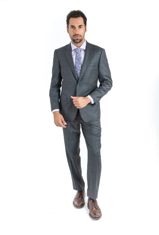 Classic Leather Classic Fit Grey Microbox Two Piece Suit ST-19FW5