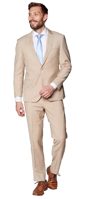 Stylish Sweaters Slim Fit Beige Two Piece Suit GB-Beige