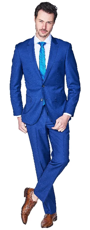 Casual Chinos Slim Fit French Blue Two Piece Suit GB-188