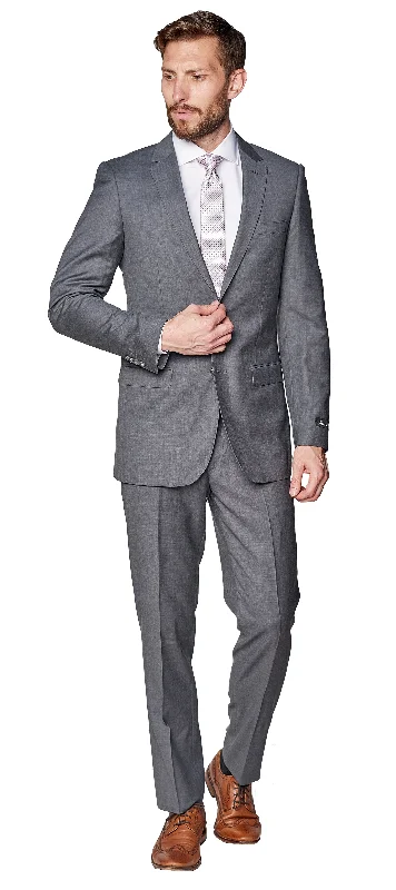 High-end Jackets Slim Fit Medium Grey Two Piece Suit GB-Medium-Grey