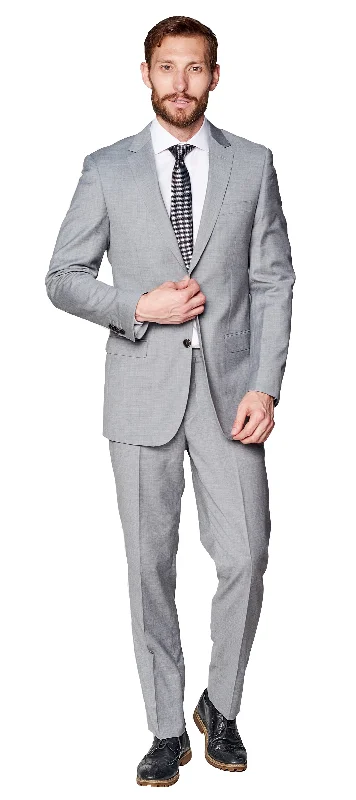 Utility Vests Slim Fit Solid Lite Grey Two Piece Suit GB-Lite-Grey