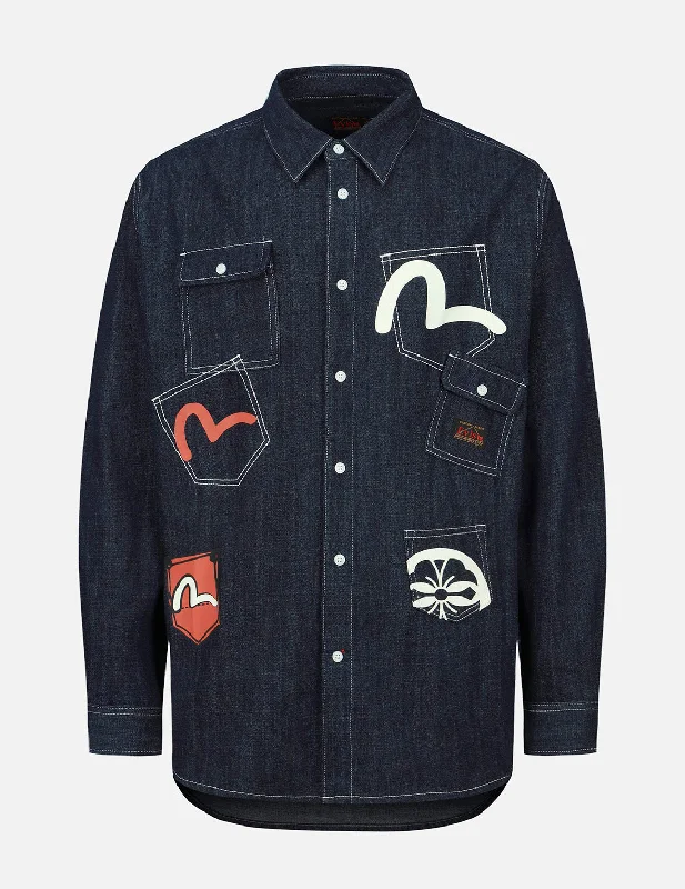 High-end Jackets Multi-Pocket Denim Shirt