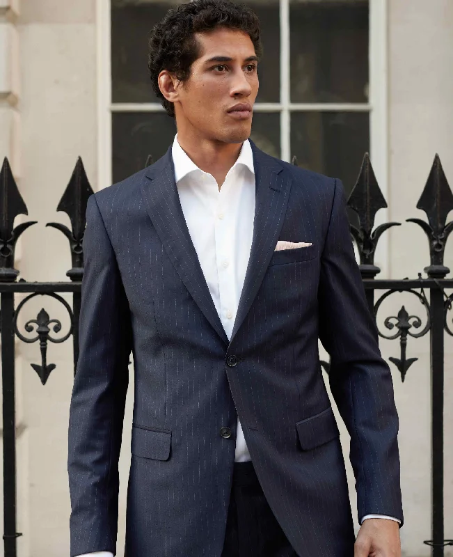 Stylish Blazers Navy Stripe Tailored Suit