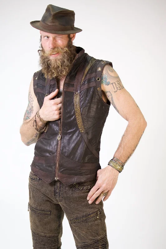 Stylish Comfort Taurid Leather and Python Vest