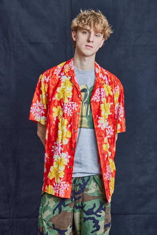 Designer Scarves Yellow Hibiscus Hawaiian Shirt