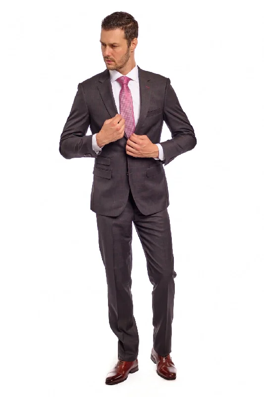 Slim-fit Trousers Slim Fit Charcoal Check Two Piece Suit GB-302