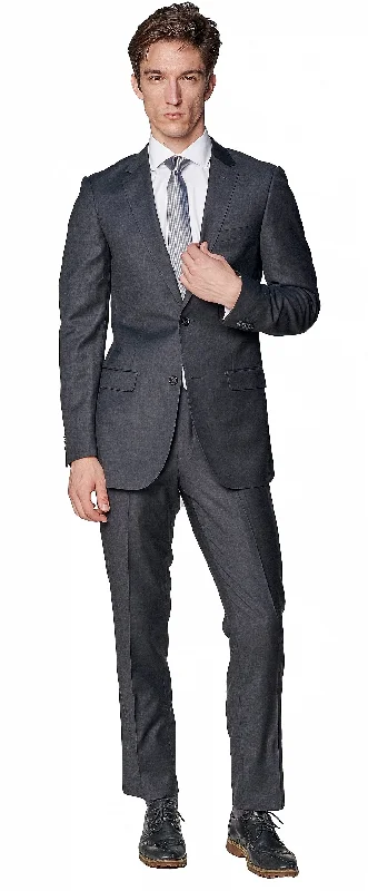 Casual Polos Slim Fit Charcoal Grey Two Piece Suit GB-Charcoal