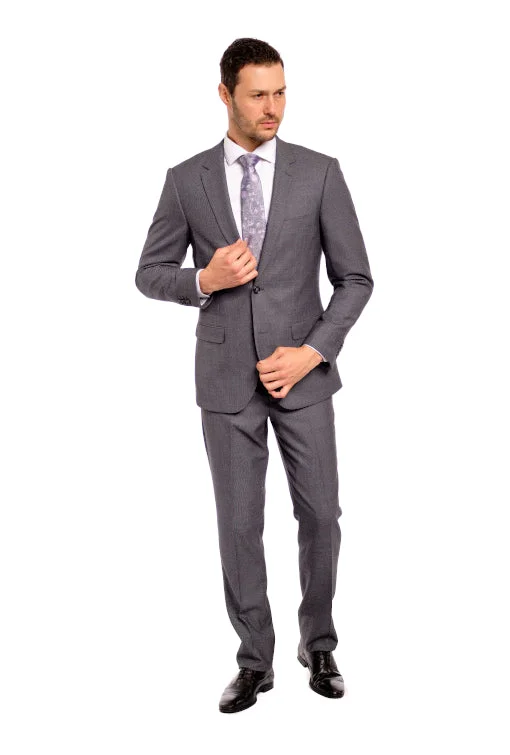 Chunky Sneakers Slim Fit Sharp Grey Nailhead Two Piece Suit GB-300