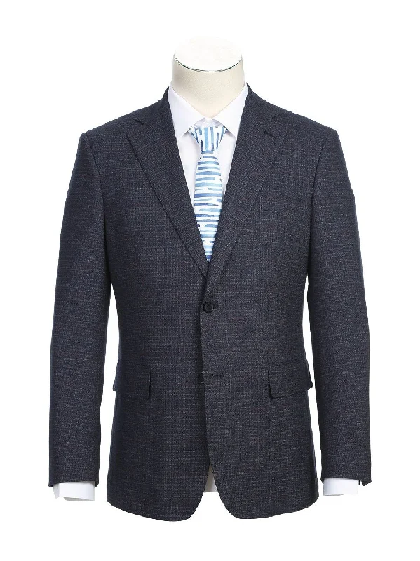 Utility Vests English Laundry Slim Fit Two button Gray Navy Check Peak Lapel Suit