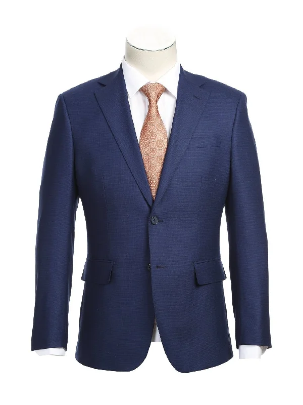 Casual Wear English Laundry Slim Fit Two Button Blue Wool Notch Lapel Suit