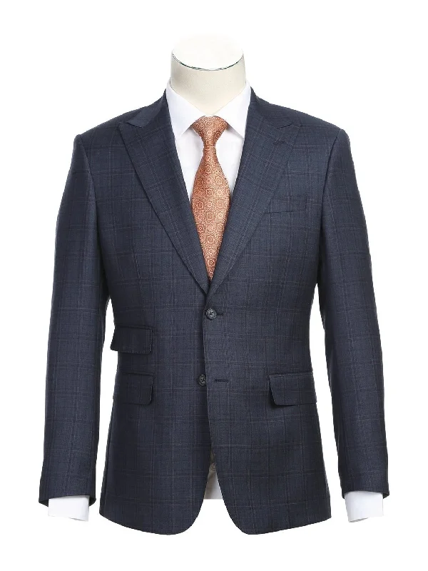 Sporty Look English Laundry Slim Fit Two Button Gray Wool Notch Lapel Suit