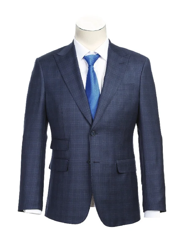 Comfortable Outfits English Laundry Slim Fit Two Button Gray Blue Wool Notch Lapel Suit