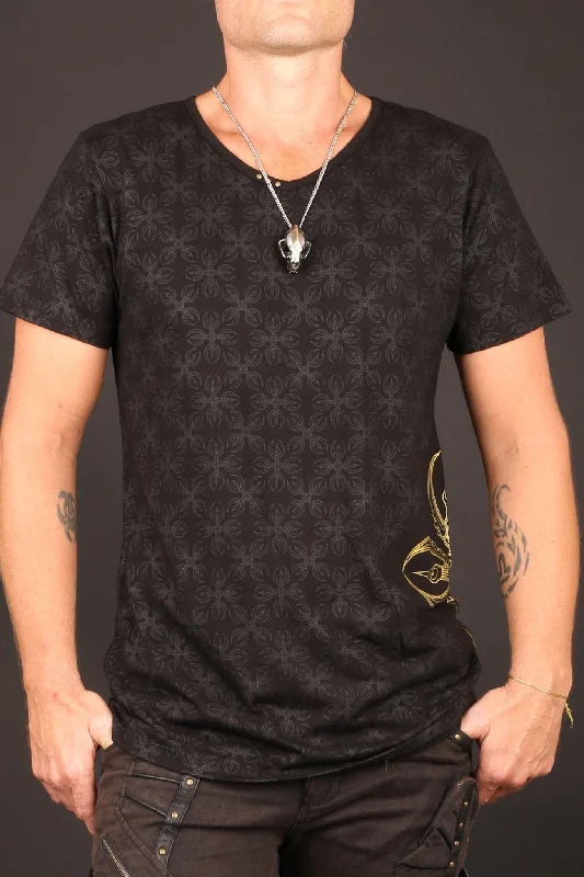 Black with Grey Print/Gold Vajra